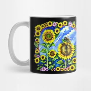 Bee On A Sunflower Mug